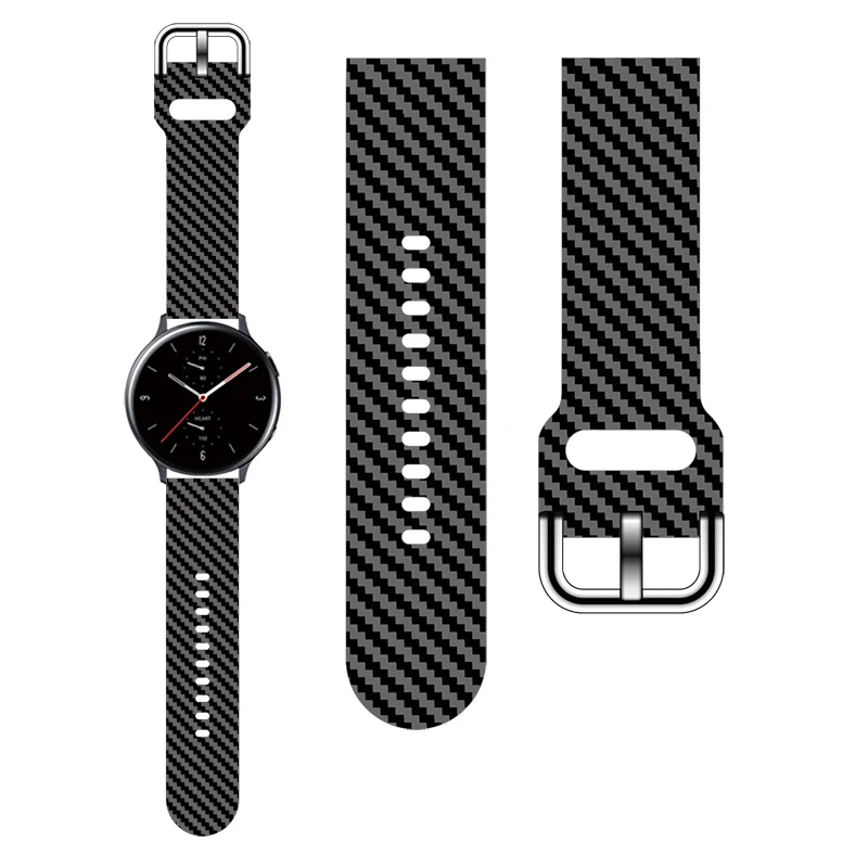 Carbon Fiber Printed Strap for Samsung Galaxy Watch 6/5 40mm 44mm Sport Band Replaceable Bracelet 22mm for 5Pro 45mm Watchband