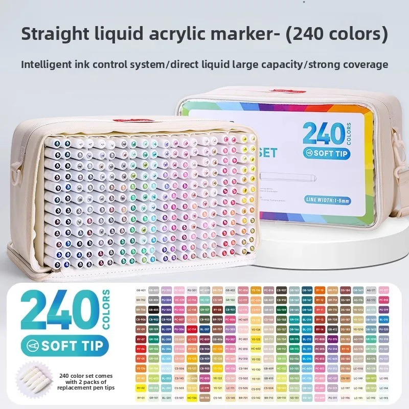 LANGUO 288/9 Colors Acrylic Paint Marker Pens Soft Brush Professional Drawing Pens for Graffiti School Stationery Art Supplies