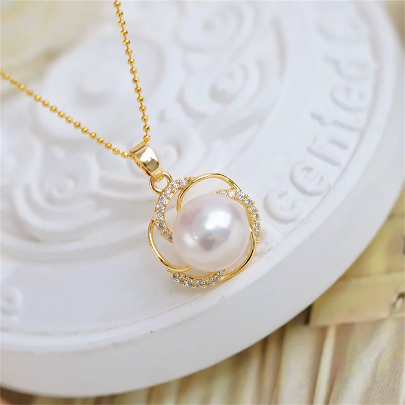 I'm losing money, but if you give me a 5-star review, please place an order, 11-12mm white pearl pendant 925S