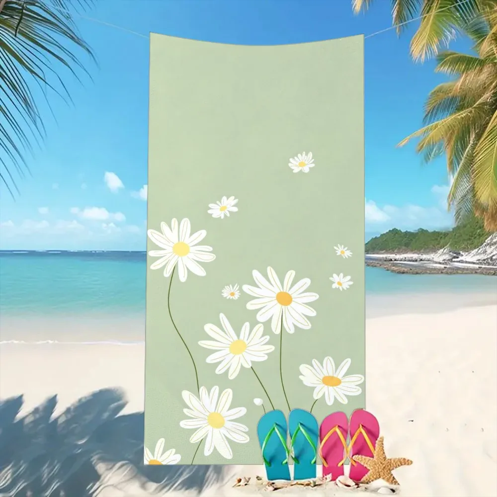 

1 быстросохнущее пляжное полотенце Daisy — яркий зеленый, мягкий и прочный полиэстер, современный дизайн, уличное полотенце для йоги, занятий в бассейне
