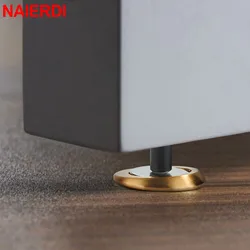 NAIERDI Invisible Door Stop Zinc Alloy Strong Magnetic Adjustable Door Stopper Hidden Copper Door Suction Door Holder Hardware