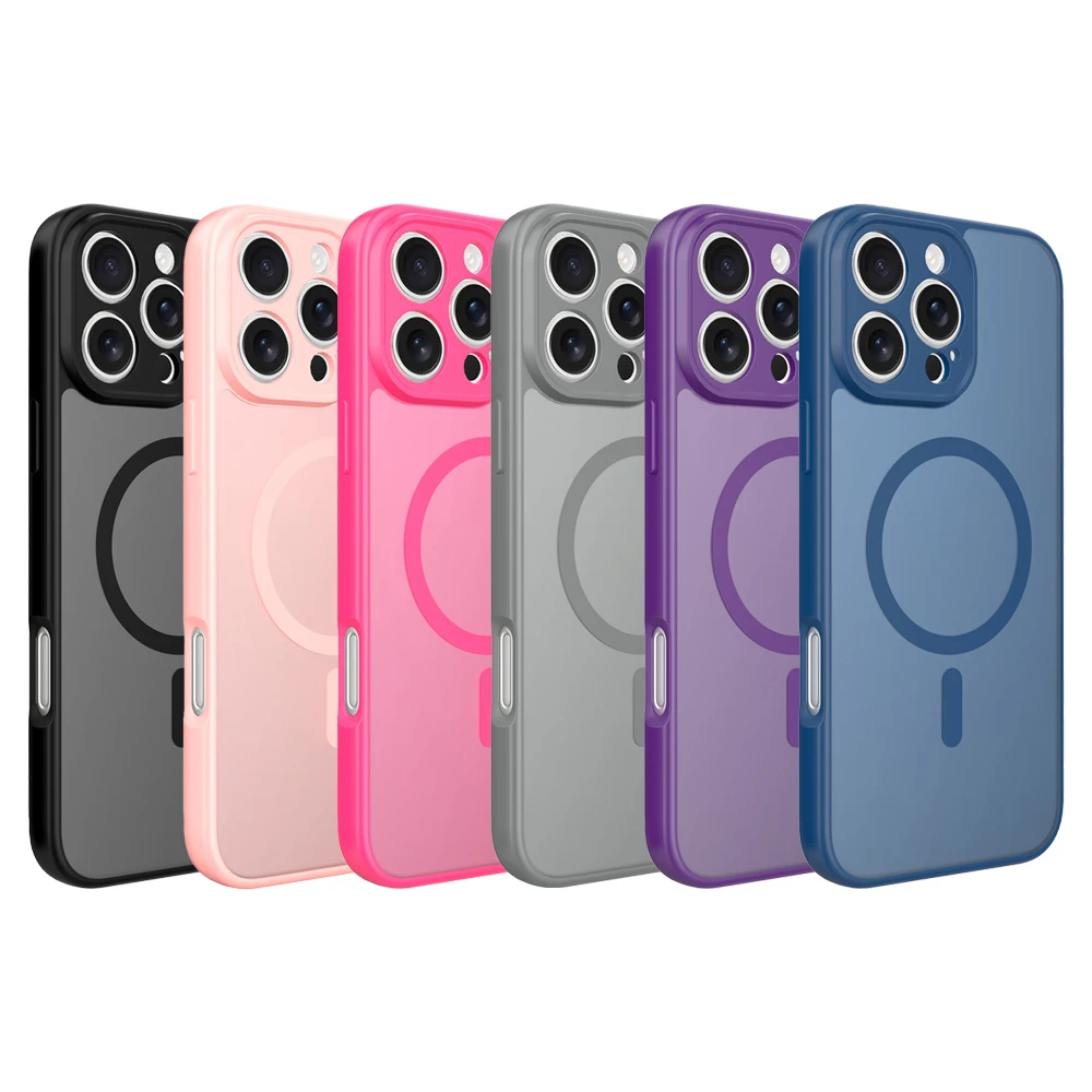 

Matte Translucent Magnetic Phone Case For iPhone 17 16 15 14 13 12 Pro Max Plus For Magsafe Wireless Charge Shockproof Cover