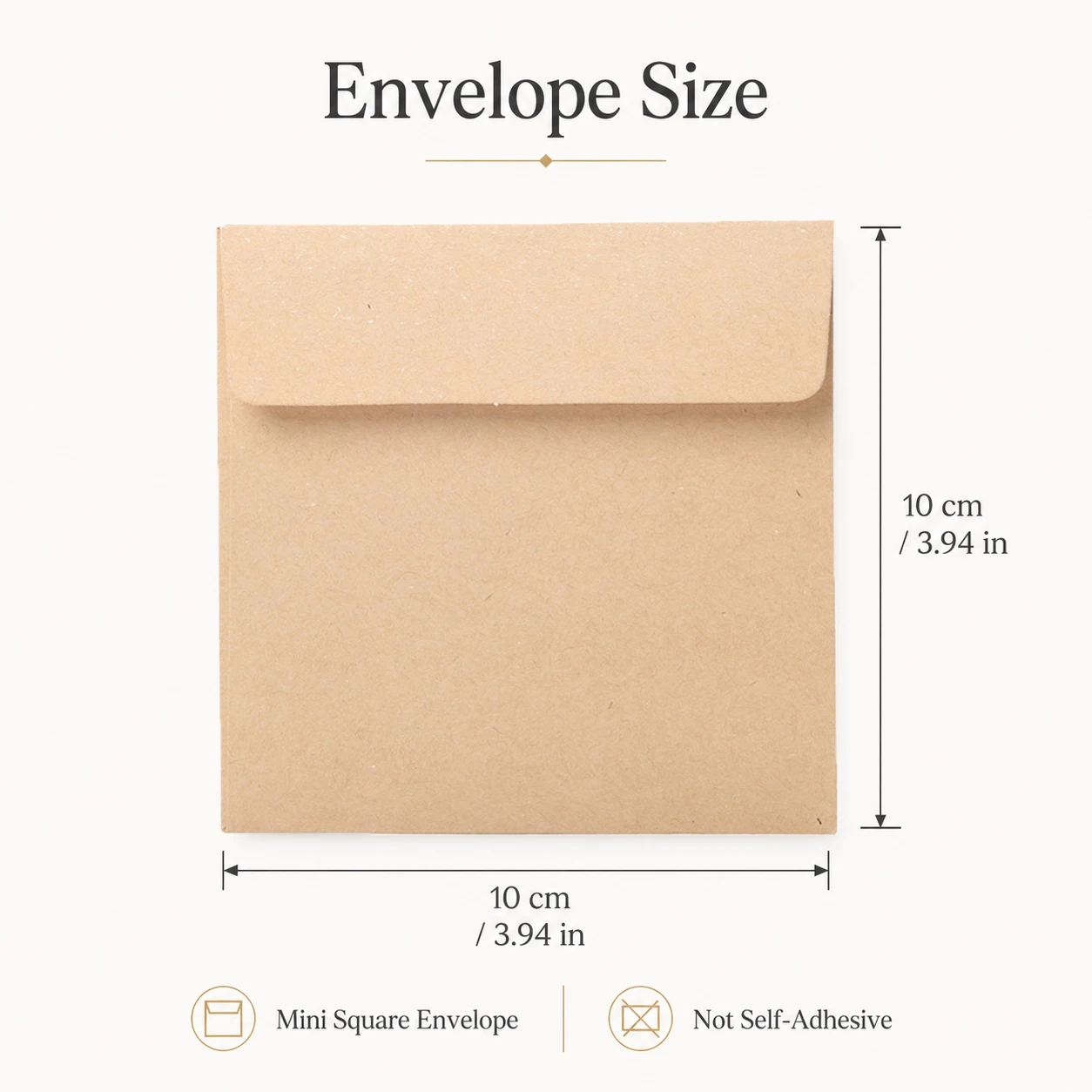 100Pcs Small Kraft Paper Envelopes 10x10cm, Mini Blank Envelopes for Gift Cards Coins Notes DIY Storage