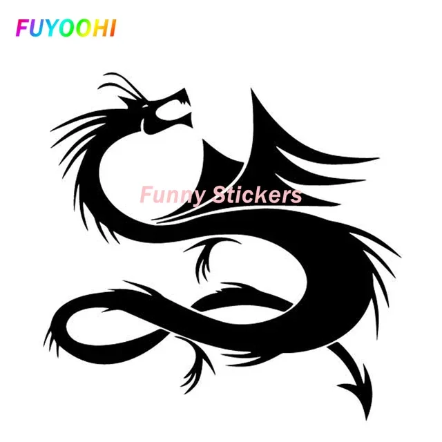 FUYOOHI Play Stickers  Personality Creativity Dragon Pattern Vinyl Car Decals Decorative Sunscreen PVC Motorcycles Stickers