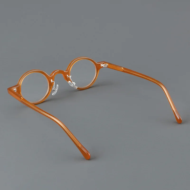 Vcka Vintage Acetat Myopie Brille Rahmen Männer kleine runde verschreibung pflicht ige Brille Frauen Retro Luxus Brillen-0,50 bis-10 – Detail 8