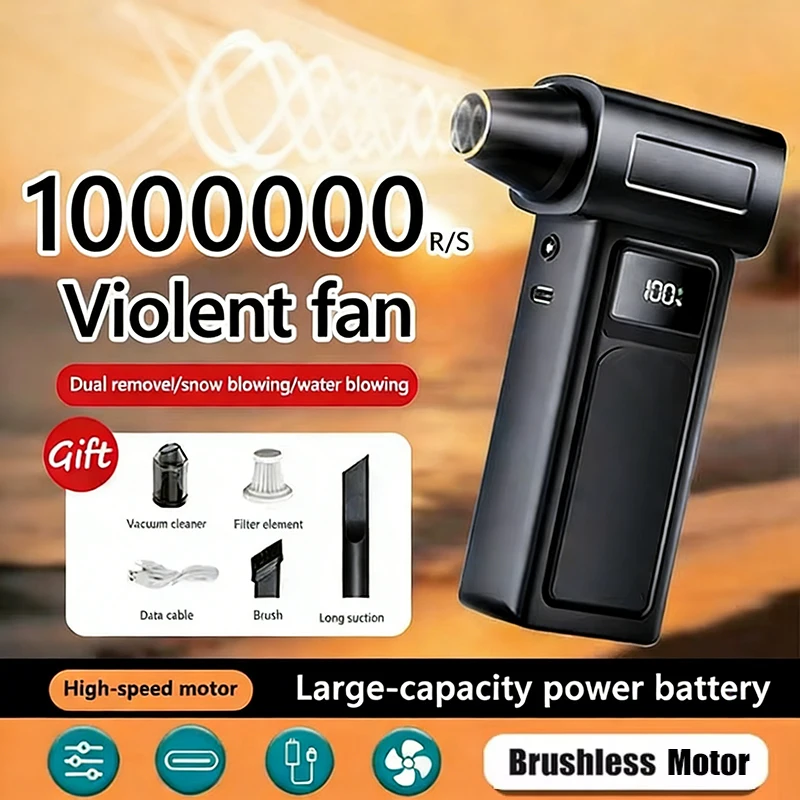 

Новый Мощный Портативный Бесщеточный Воздуходув-Пылесборник 1 000 000 об/мин, 65 м/с, с Умным Дисплеем