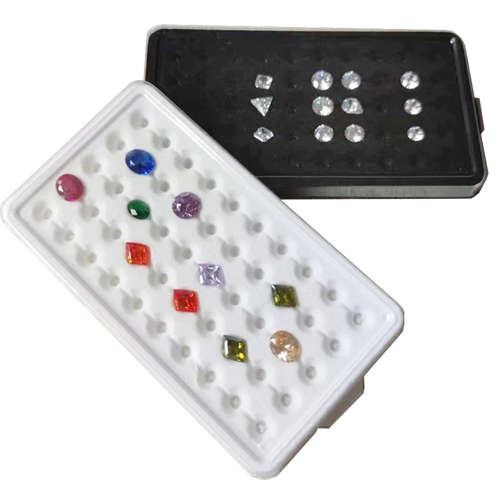 50Pcs Loose Diamond Storage Box Clear Gemstone Organizer Case Charm Holder Bead Container Piercing Jewelry Gem Stone Display Box
