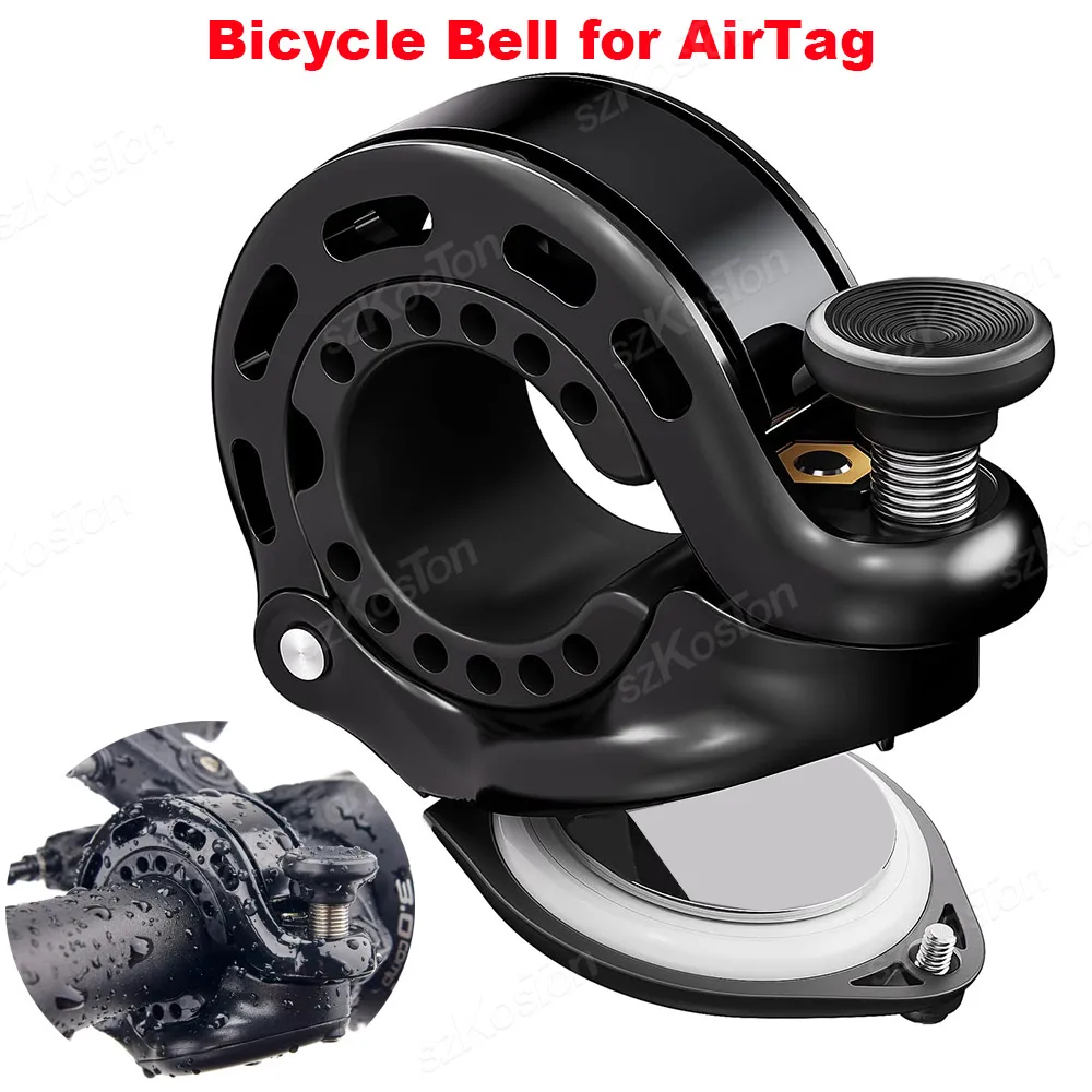 AirTag 자전거 벨 보호 홀더 숨겨진 방수 사이클링 경적 자전거 벨 핸들 바 Air tag 케이스 액세서리 22-31.