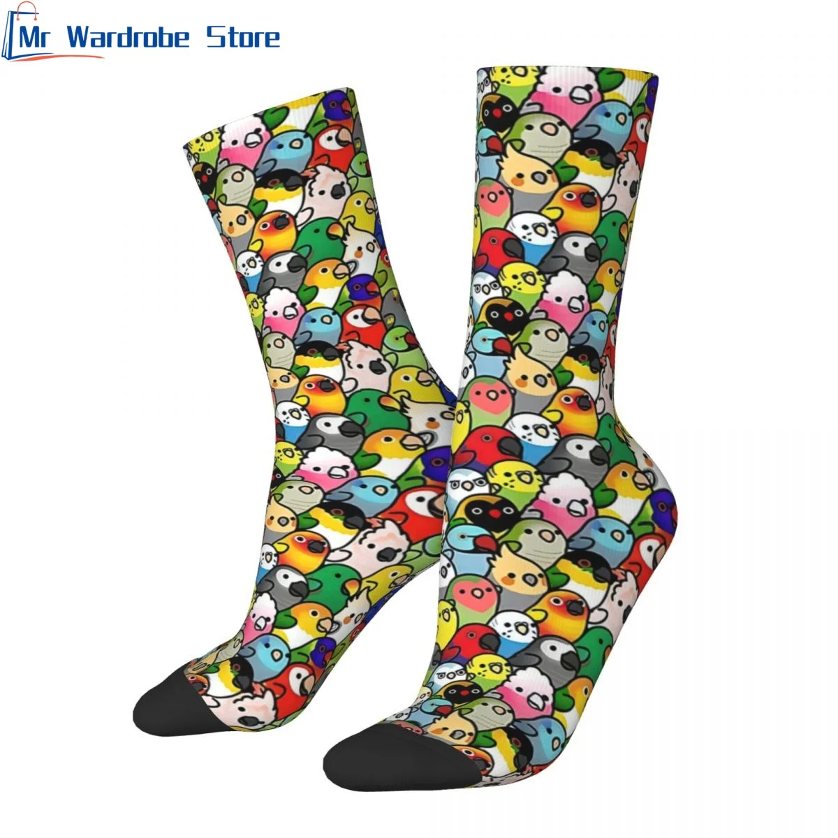 Everybirdy Pattern Mens Crew Socks Unisex Breathable Cute Funny 3D Printing Dress Socks Spring Summer Autumn Winter