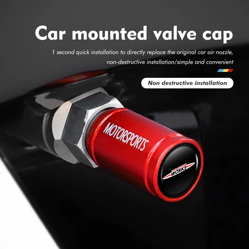 4pcs Car Wheel Tire Valve Stem Cover Airdust Waterproof Cap For MINI R56 F54 F57 R70 JCW F60 F55 John Cooper Works