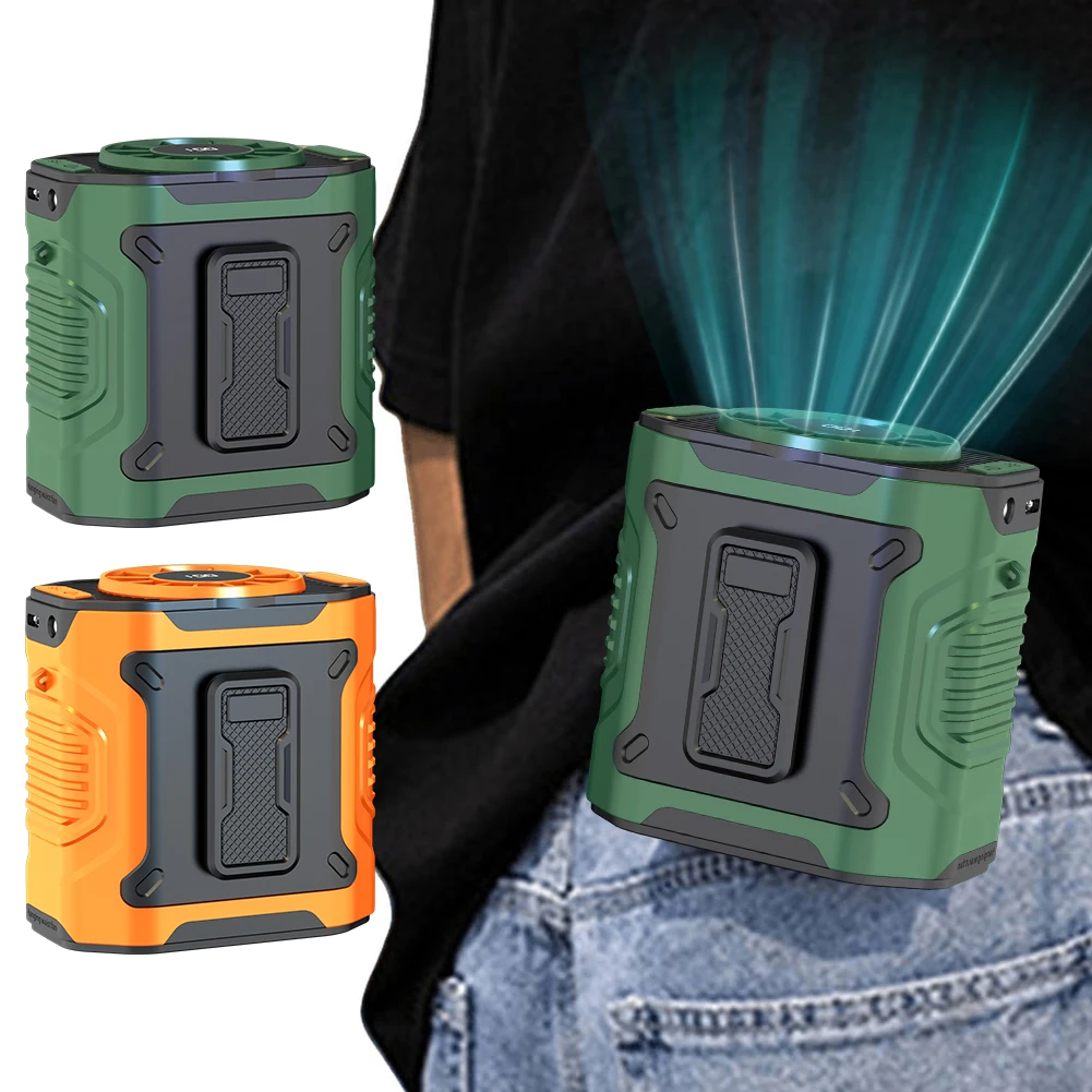 Ventilateur de taille Portable USB Rechargeable Clip sur ceinture Portable chemise ventilateur de corps avec lampe de poche ventilateur de taille de refroidissement pour les voyages en plein air