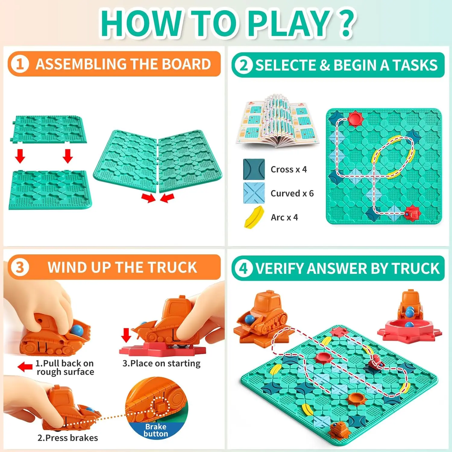 Logical Road Builder Games, STEM Family Board Game, Large Educational Smart Brain Teasers Puzzles Toys,Early Montessori view 2
