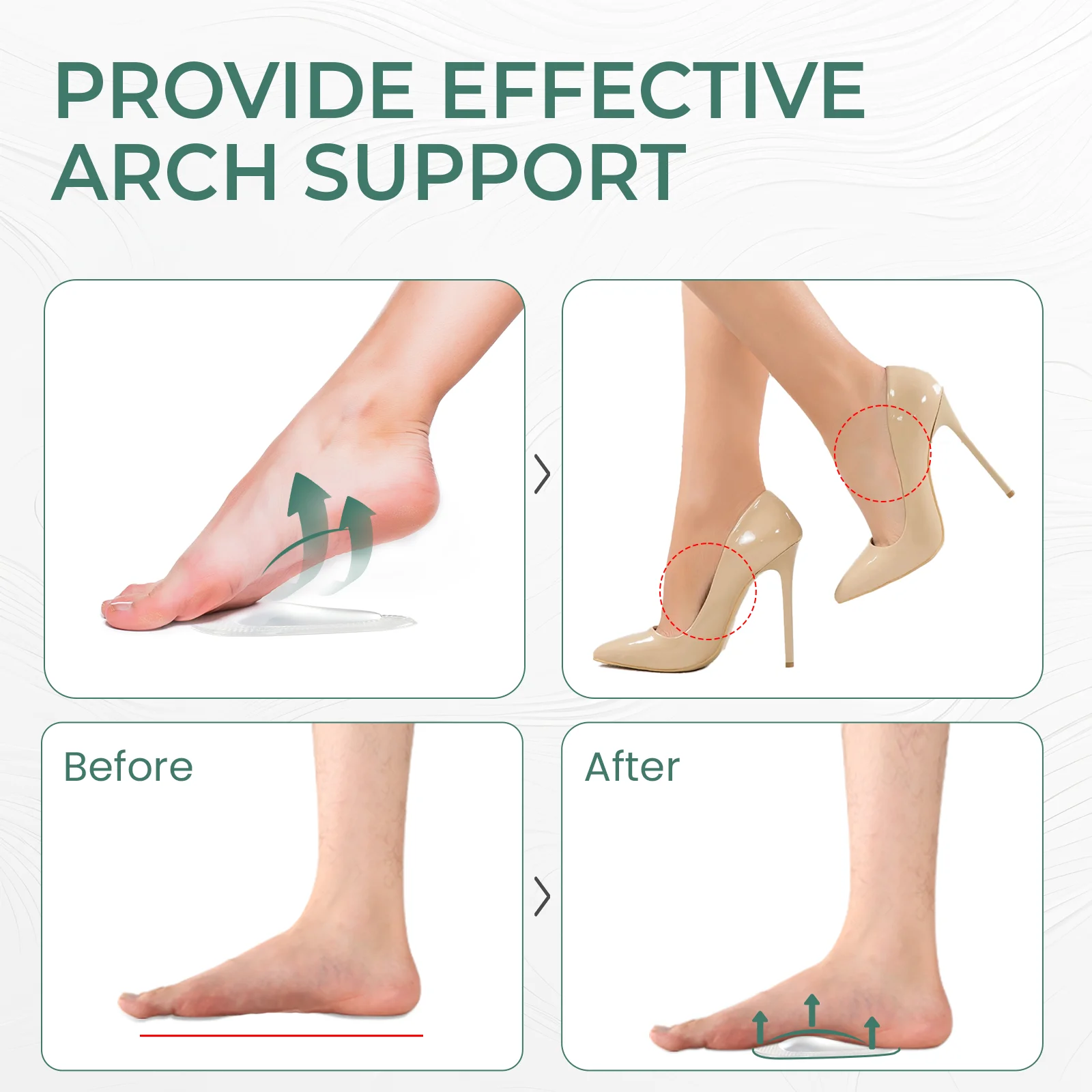 

2pcs Soft Gel Orthopedic Insoles Shoes Women Flat Feet Arch Support Foot Insole Treat Plantar Faciitis Pain Relief Shoe Pads