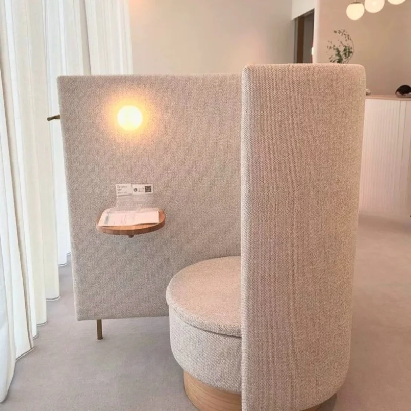 Modern minimalist design single partition high back sofa waiting area independent space private sofa with table board screen