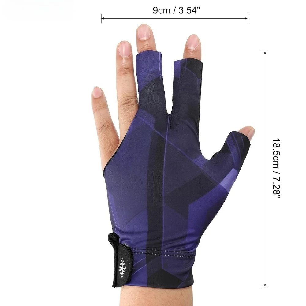 Billiard Training Gloves Left Hand Three Finger Snooker Billiards Glove Non Slip Stickers Elasticity Billiards Accessories