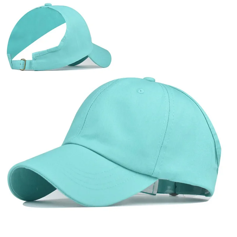 Summer Cap for Women Half Top Golf Tennis Hats for Women Sun Hat Solid Color High Ponytail Baseball Cap Femme