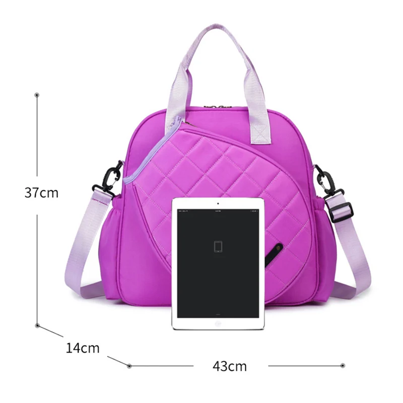 تنس مضارب كرة الريشة حقيبة 2-مضارب حقيبة يد سعة كبيرة حقيبة كتف رياضية المرأة تنوعا مضرب الاسكواش حقيبة كروسبودي