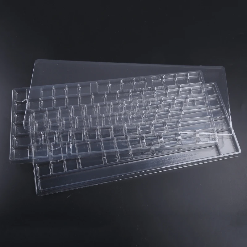 Keycap caixa de armazenamento à prova de poeira lavável tampa clara compartimento keycaps coleção conjunto teclado organizador caixas 2 camadas