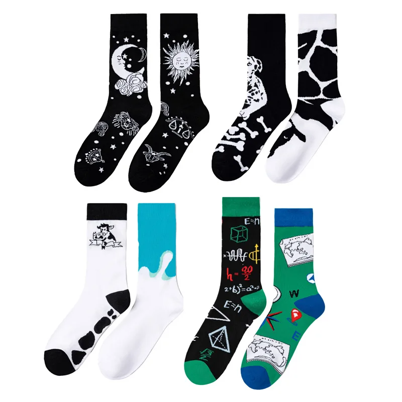 

AB Socks Men Food Dollar Poker Cow Fruit Guitar Dog Pattern Long Tube Funny Socks Novelty Skateboard Casual Crazy Crew Socks