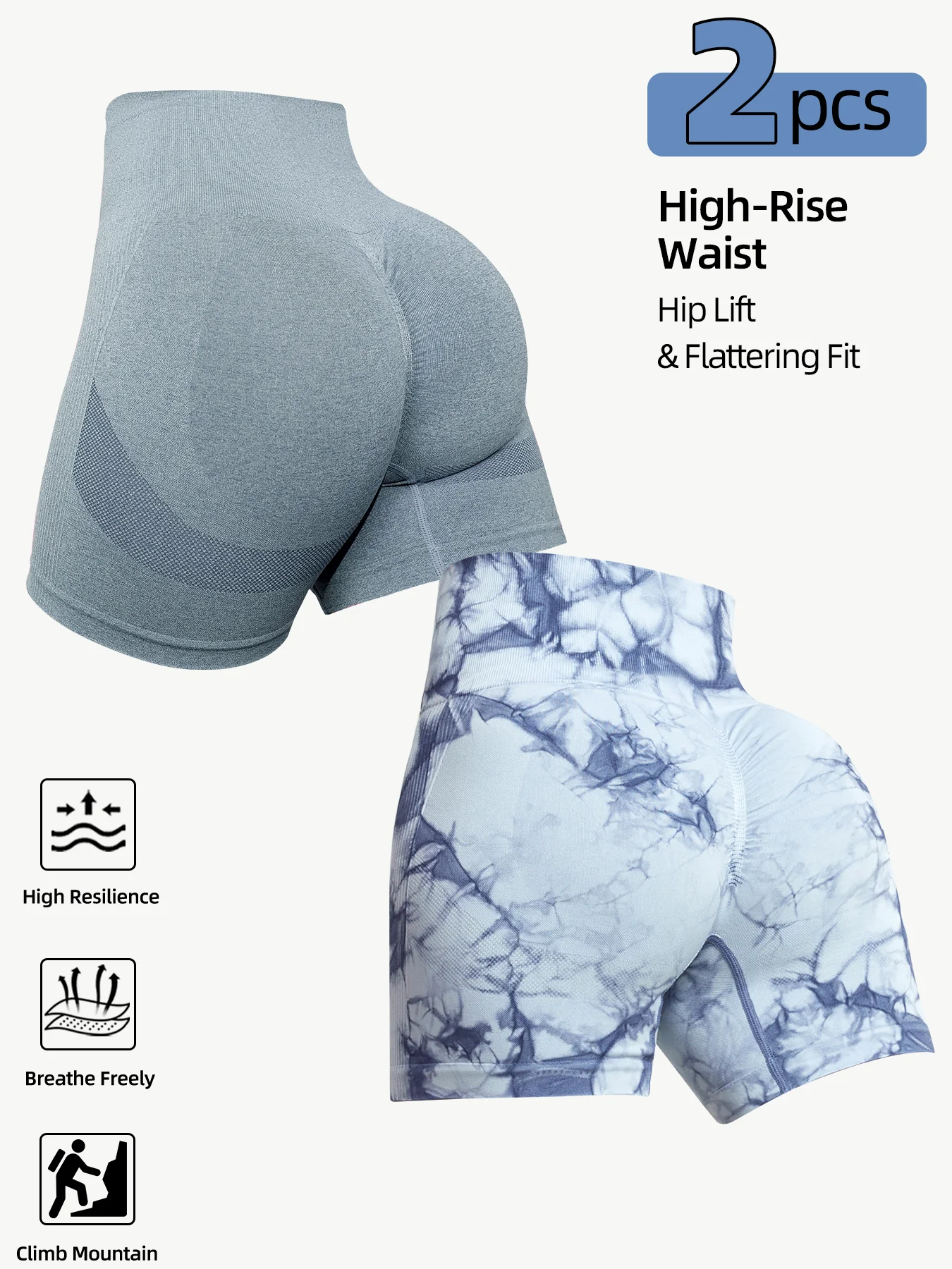 1/2/3/4 szt. Damskie bezszwowe krótkie legginsy rowerowe z wysokim stanem - rozciągliwy i szybkoschnący nylon do jogi, siłowni i szortów outdoorowych