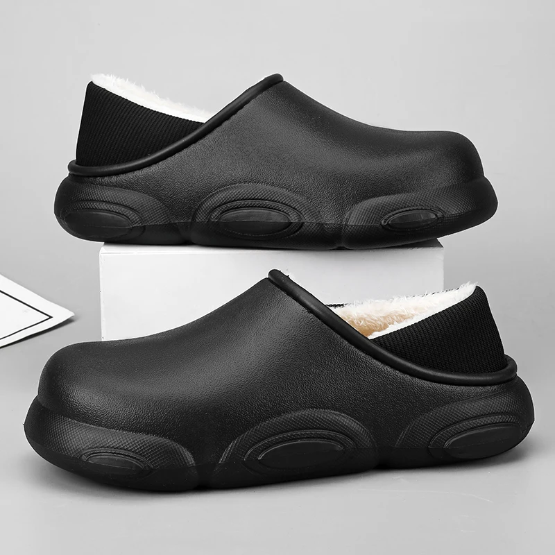 

Autumn Winter Men Women Cotton Slippers Outdoor Indoor Plush Flats Male Non-slip Bedroom Cotton Slippes Couple House Warm Shoes