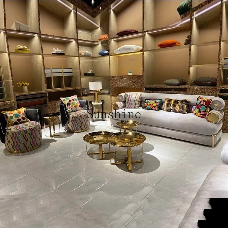 

Sofa, Italian light luxury small apartment furniture, model house, luxury villa design is simple and modern