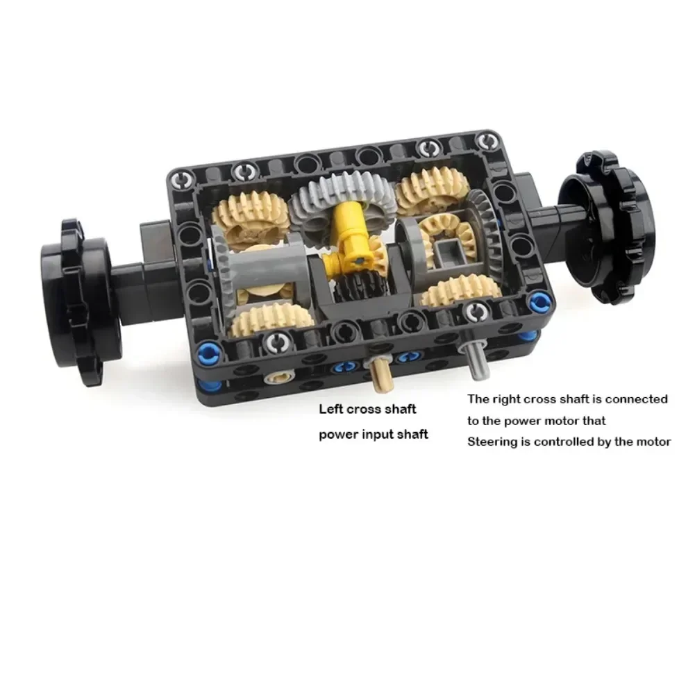 MOC Tank Excavator Tracked Chassis Remote Control Steering System Gear Differential Bricks Pair L Motors 88003 Building Blocks