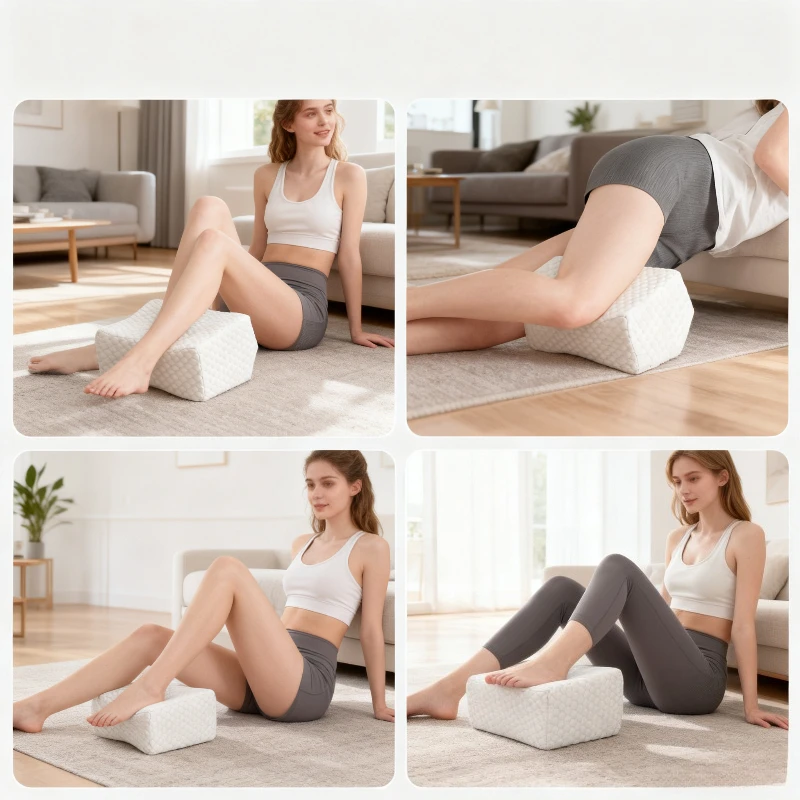 Travesseiro de espuma viscoelástica para joelho e pernas para suporte de dormir, fronha removível e lavável, presente de Natal de Ação de Graças