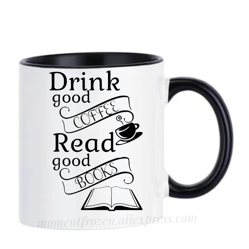 Teacher Drinkware Library Book Cups Reading Coffee Mugs Caffeine Cocoa Tea Mugen Student Gifts Home Decal Tableware Coffeeware