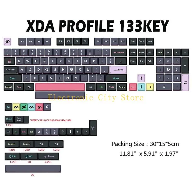 Space 133 key 7U KeyCaps XDA Dye Sub para interruptores MX GK61/64/68/84/87/96 HU8D