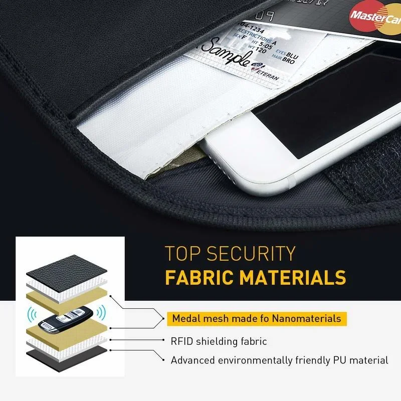 2pcs Faraday Bag For Car Key Phone Signal Blocking Key Pouch Anti Theft Protection Shield WiFi GSM LTE NFC RFID Keyless Case