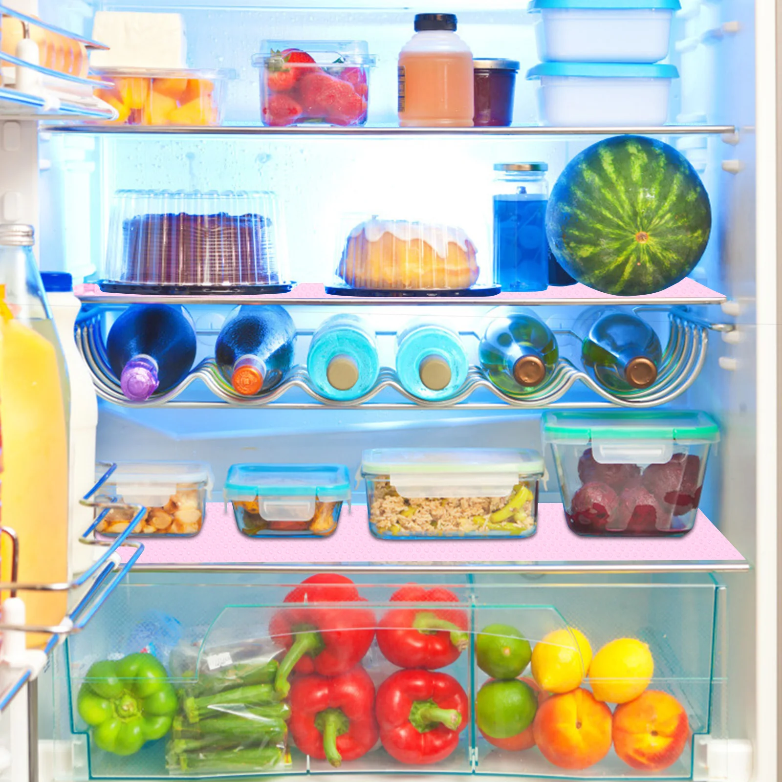 8 قطعة عدم الانزلاق مقاوم للماء الثلاجة الحصير النفط واقية الثلاجة خزانة الرف بطانات المضادة للانزلاق درج منصات مقاومة للبقع سهلة