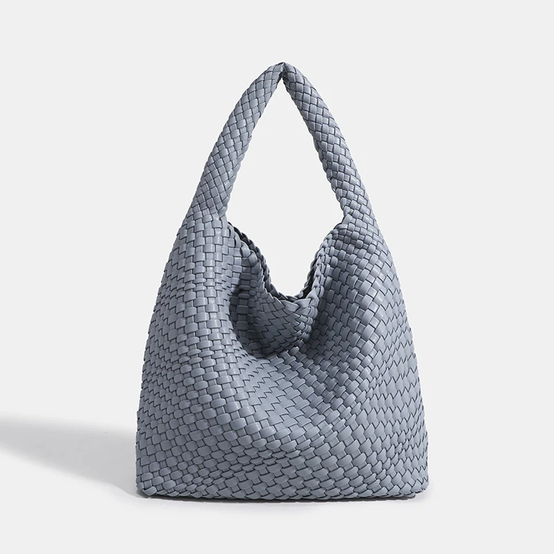 Gewebte Einkaufstaschen für Frauen weiche Leder Einkaufstasche gewebte Damen handtaschen Sommer Umhängetasche große Kapazität Top-Griff Tasche – Detail 15