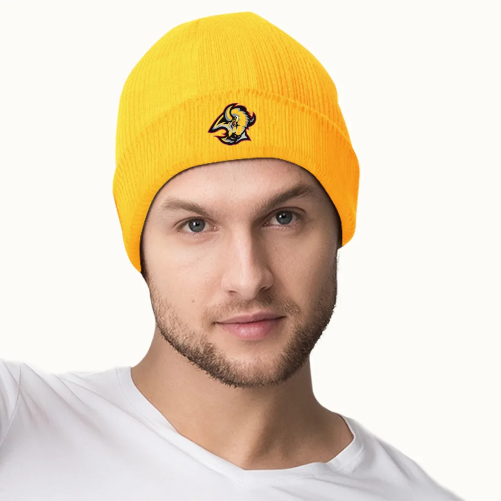 Gorro con cabeza de cabra de búfalo, gorro tejido, gorros de piel para mujer y hombre, gorro cálido para invierno