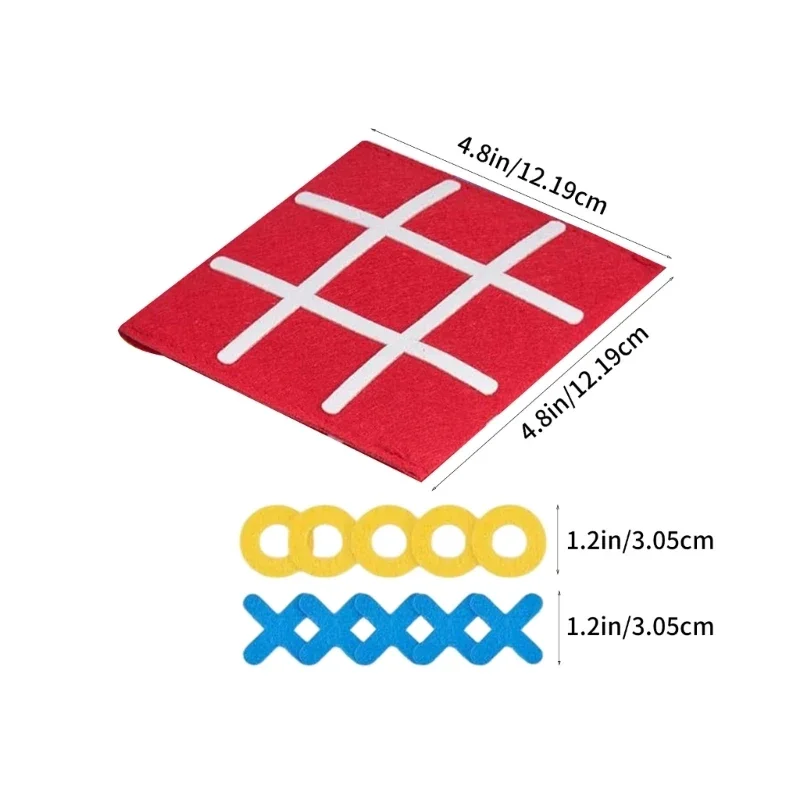 مجموعة ألعاب لوحة TicTacToe من القماش غير المنسوج مع اختلافات متعددة في القواعد لعبة تعليمية للأطفال لحل مشكلات 15UB