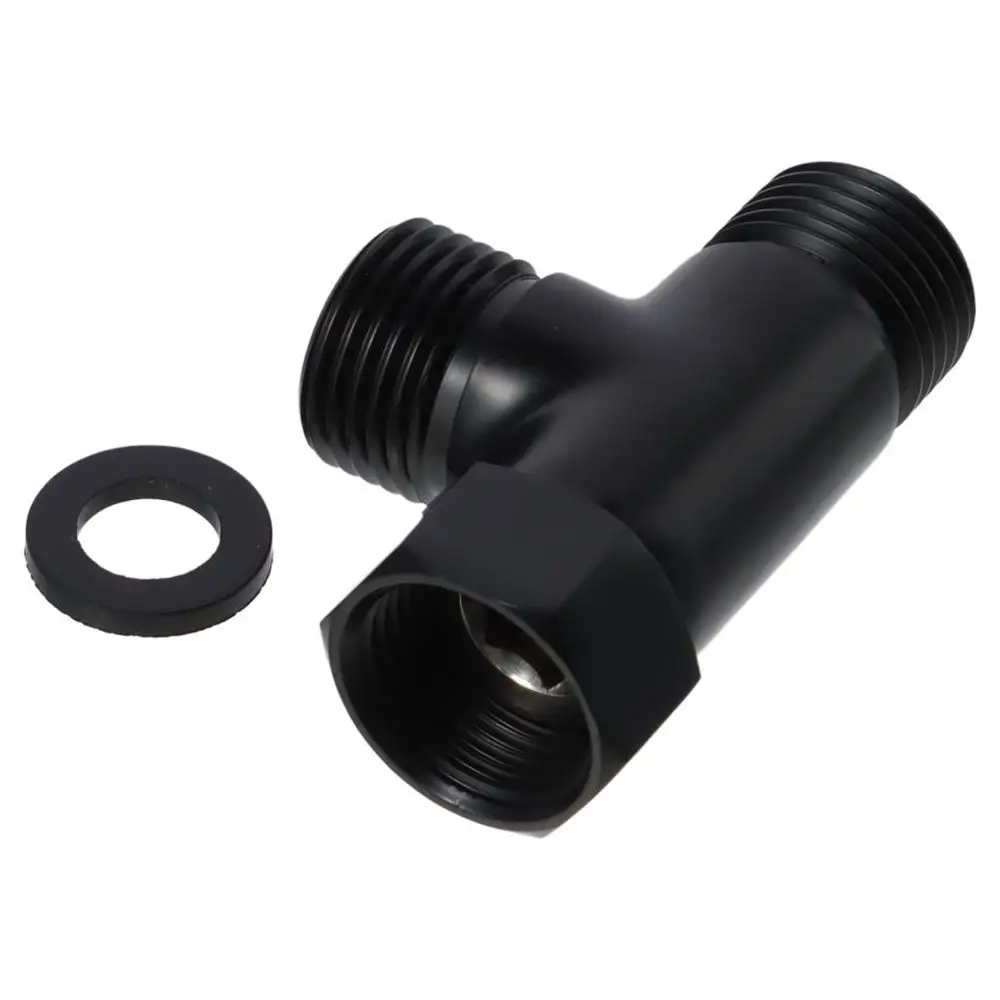 Solid Brass Shower Arm Diverter Valve 3-Way Matte Black Water Diverter G1/2