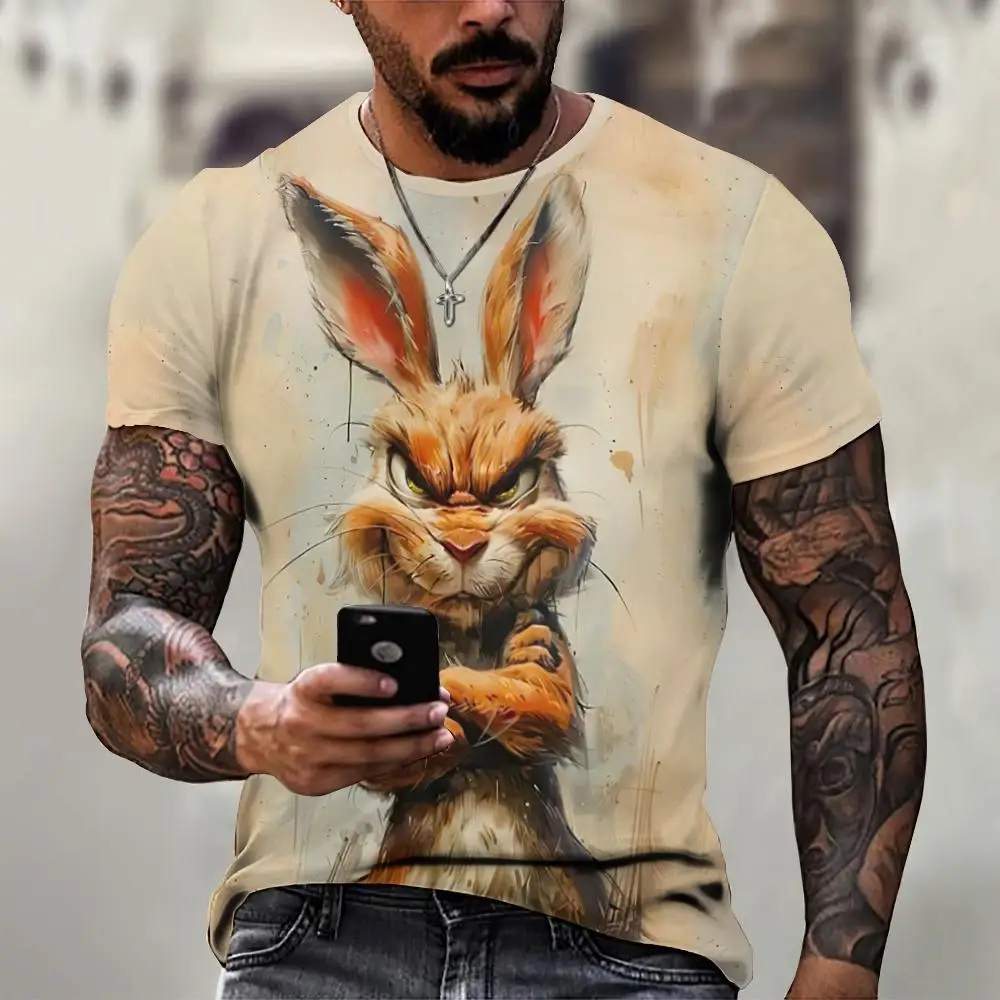 

Angry Animal Graphic T-shirts For Men Fashion Big Size Funny 3D Printed Man's Tshirts Pullover Short Sleeve Men's Clothing Tops