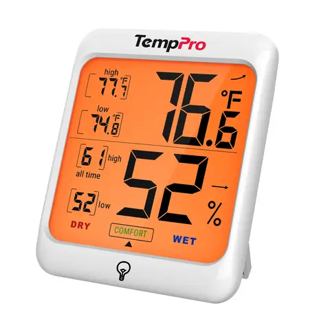 TempPro TP53 Indoor Digital Thermometers Hygrometer Humidity Weather Station For Home Room Thermometer with Touch Back Light