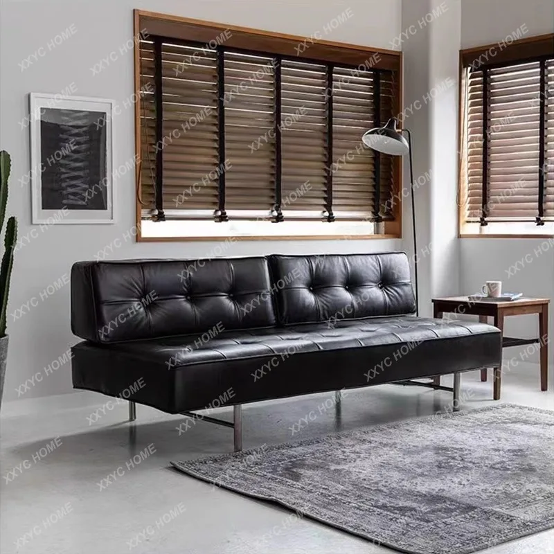 AA Modern simple armless sofa  living room small apartment straight row retro buckle sofa