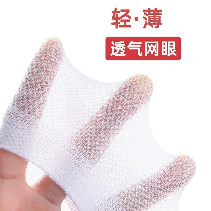 5/10 Pairs Mid-Tube Socks Sweat-Absorbent Breathable Summer Thin Men's Socks Mid-Tube All-match Mesh Men's Summer 2024 New Socks