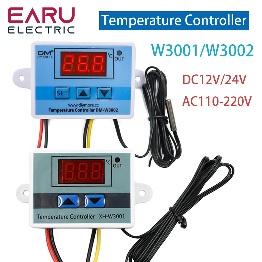 W3001 W3002 Digital Control Temperature Microcomputer Thermostat Switch Thermometer New Thermoregulator DC12/24 AC110-220V