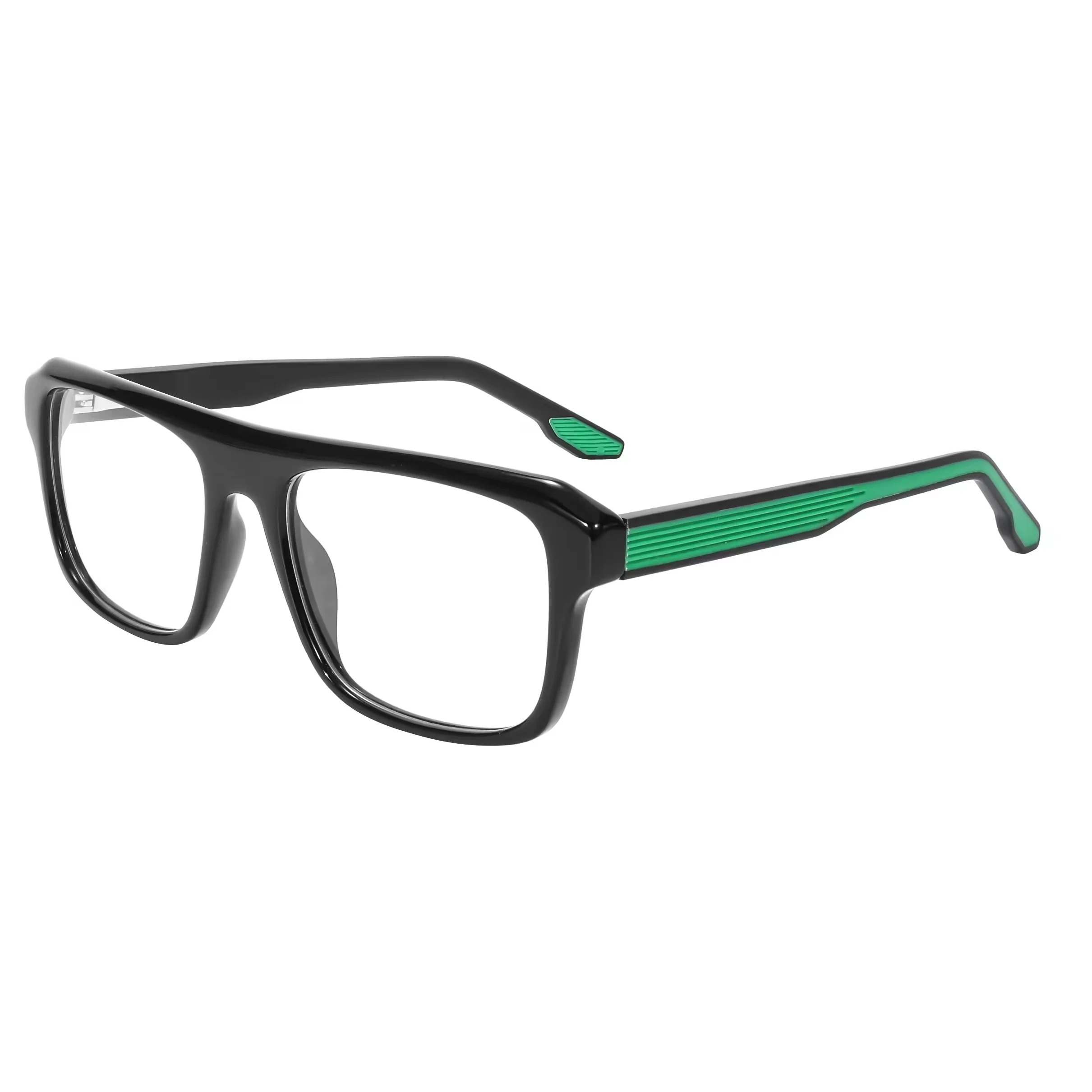 

VZONE Lightweight Black Acetate Optical Glasses Rubber Temple Arms Rectangle Frame Unisex Sports Eyewear Daily