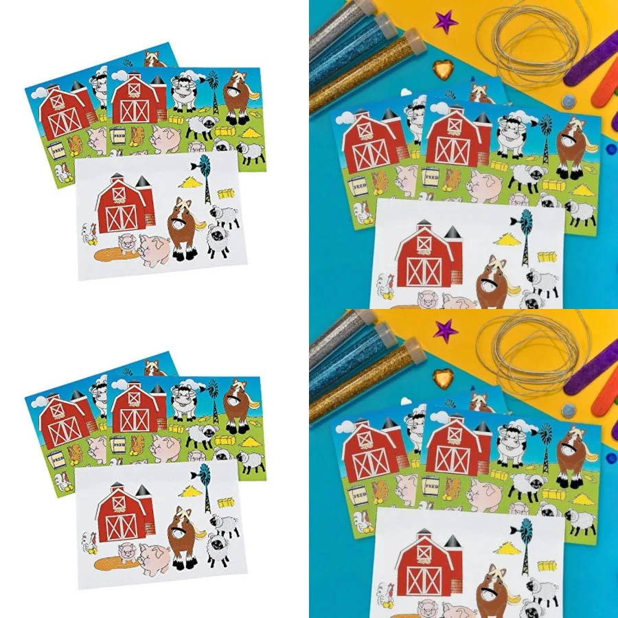 

Farm Stickers 1 Dz Sheets Stationery Stickers Make A Scene Sm VBS Vacation Bible School Supplies Decor 12 Pieces for Classroom