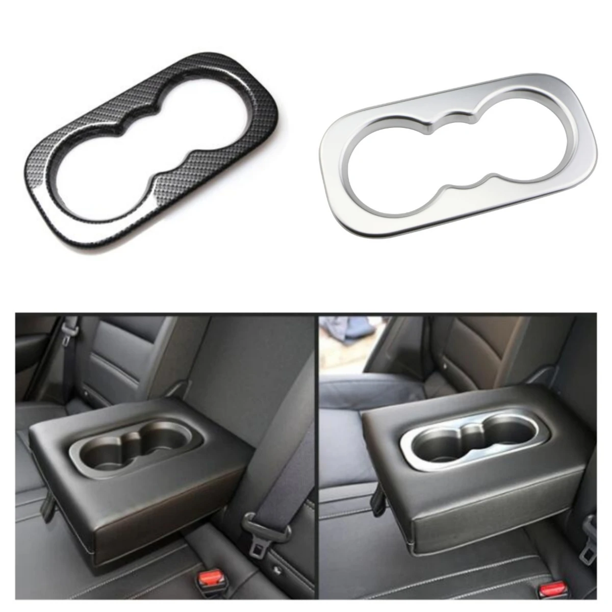 Car Cup Holder Trim Frame for Renault Koleos 2017-2022 for Samsung QM6 2017-2022 Center Console Water Cup Slot Decor Cover