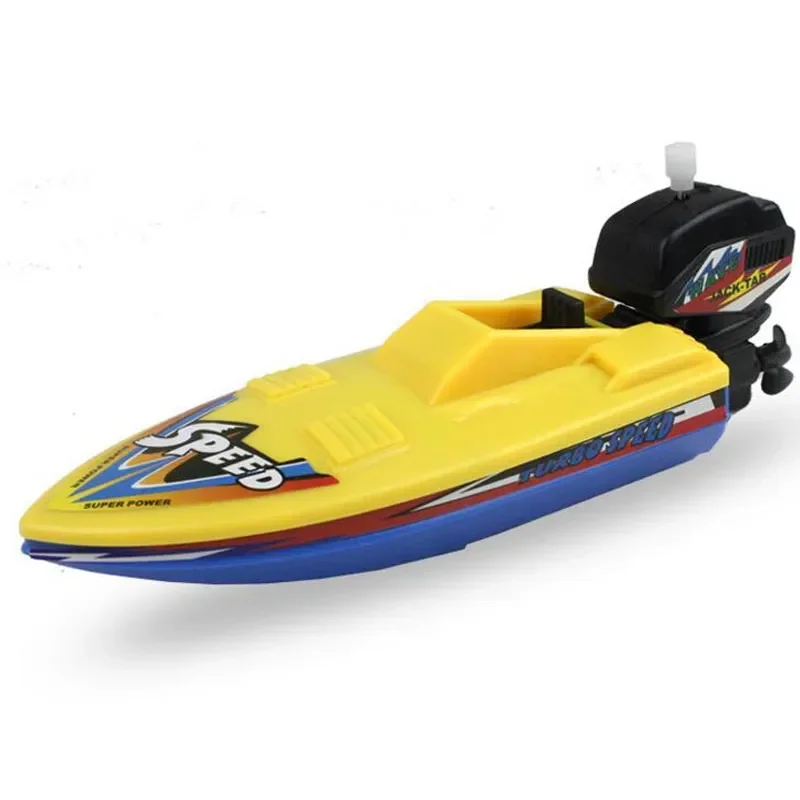 1 pçs barco de velocidade relógio brinquedos navio acabar brinquedo flutuador na água crianças brinquedos clássico banheira chuveiro banho brinquedo para crianças meninos brinquedos