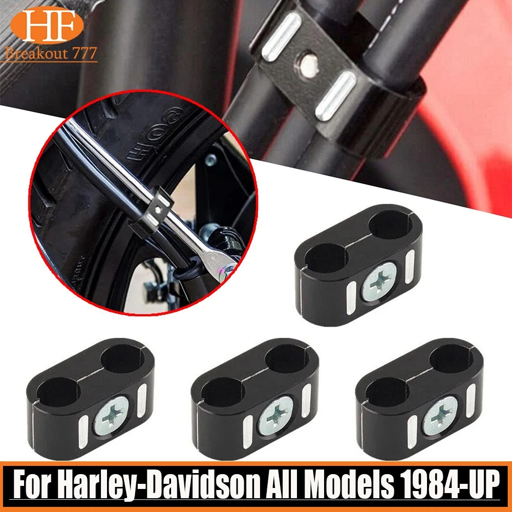 Motorcycle Brake Throttle Cable Clamp Clip Holder Organizer Wire Line Clamp Compatible For Harley-Davidson All Models 1984-UP