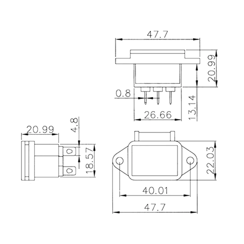 1pc 250V 10A IEC320 C14 3 Pin Male Power Cord Inlet Socket