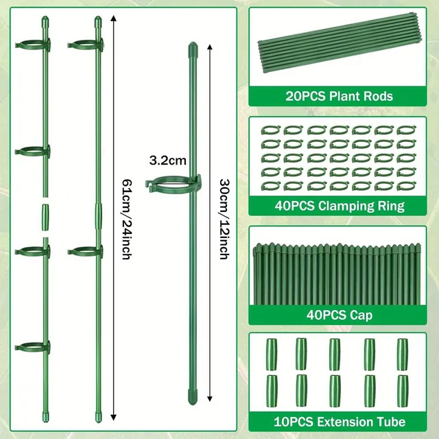 Versatile Plant Support Set Garden 40 Pieces Caps Clips Stake Kit Indoor Outdoor Gardening Healthy Growth Plant Support System 6 Versatile Plant Support Set Garden 40 Pieces Caps Clips Stake Kit Indoor Outdoor Gardening Healthy Growth Plant Support System 6
