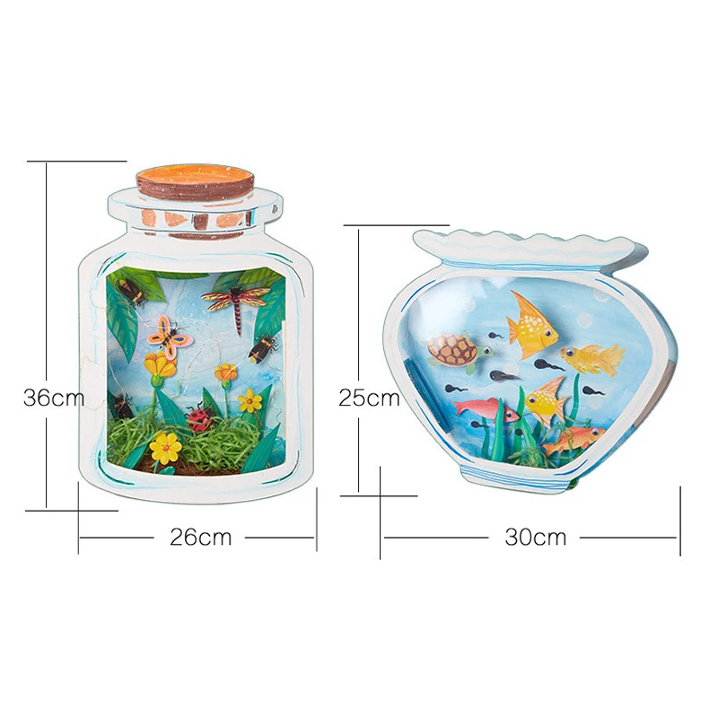 DIY Craft Toys Creativity for Children Scrapbooking Materials Arts Insects Fish landscape Paper Crafts Stuff Educational Toys