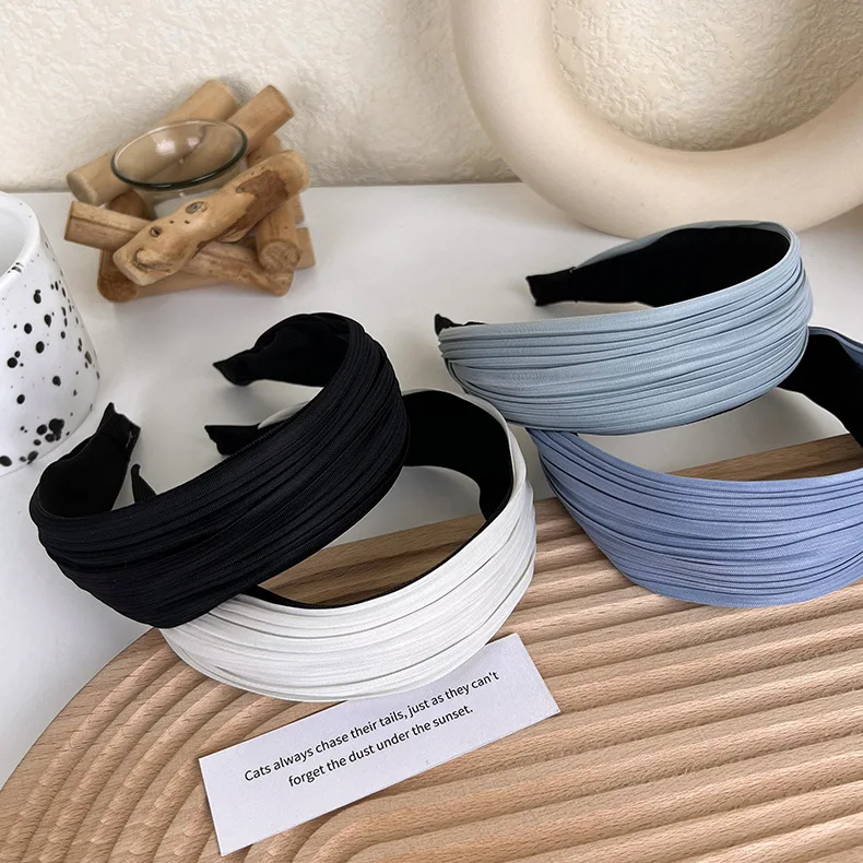 French pleated fabric headband fashion sense sweet girly goddess headband all-match hairpin headwear hair accessories